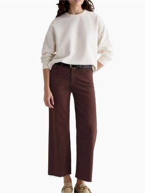 Ag Adriano Goldschmied Wide-Leg Jeans in Dark Brown